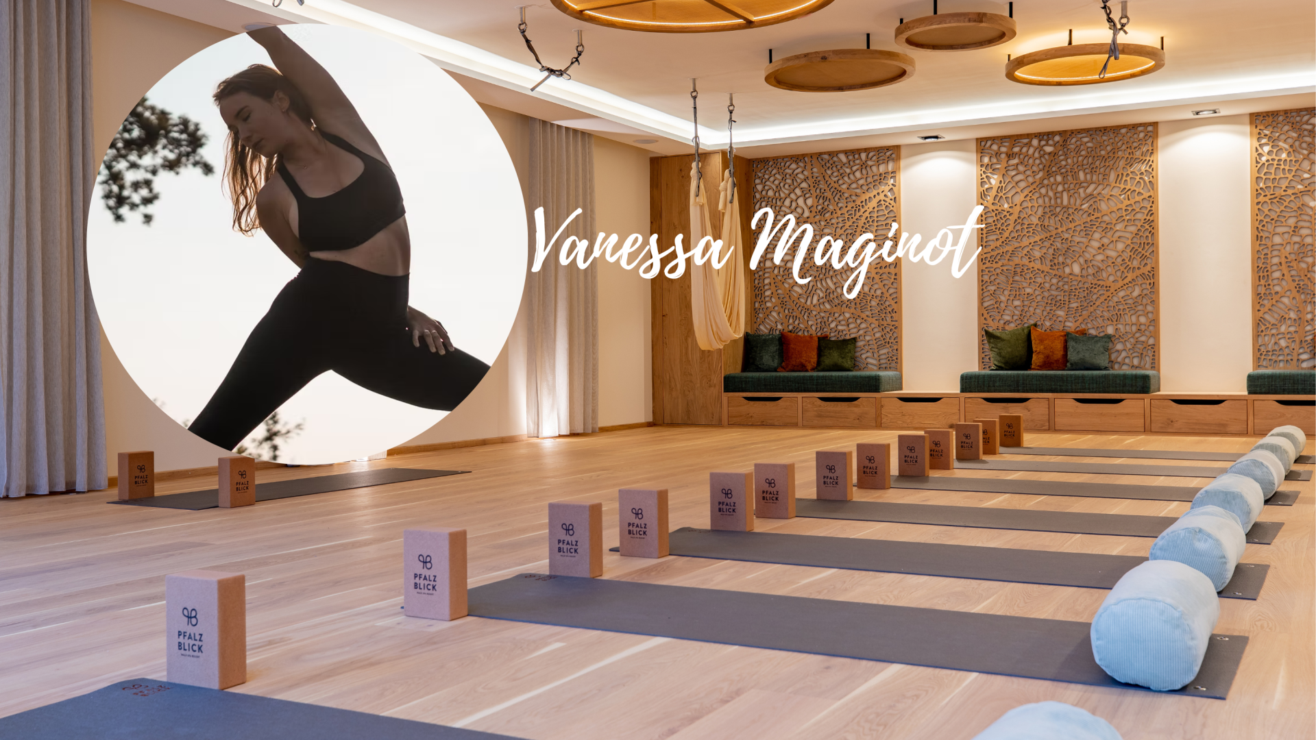 Yoga-Raum im Pfalzblick Wald Spa Resort mit Matten und Blöcken