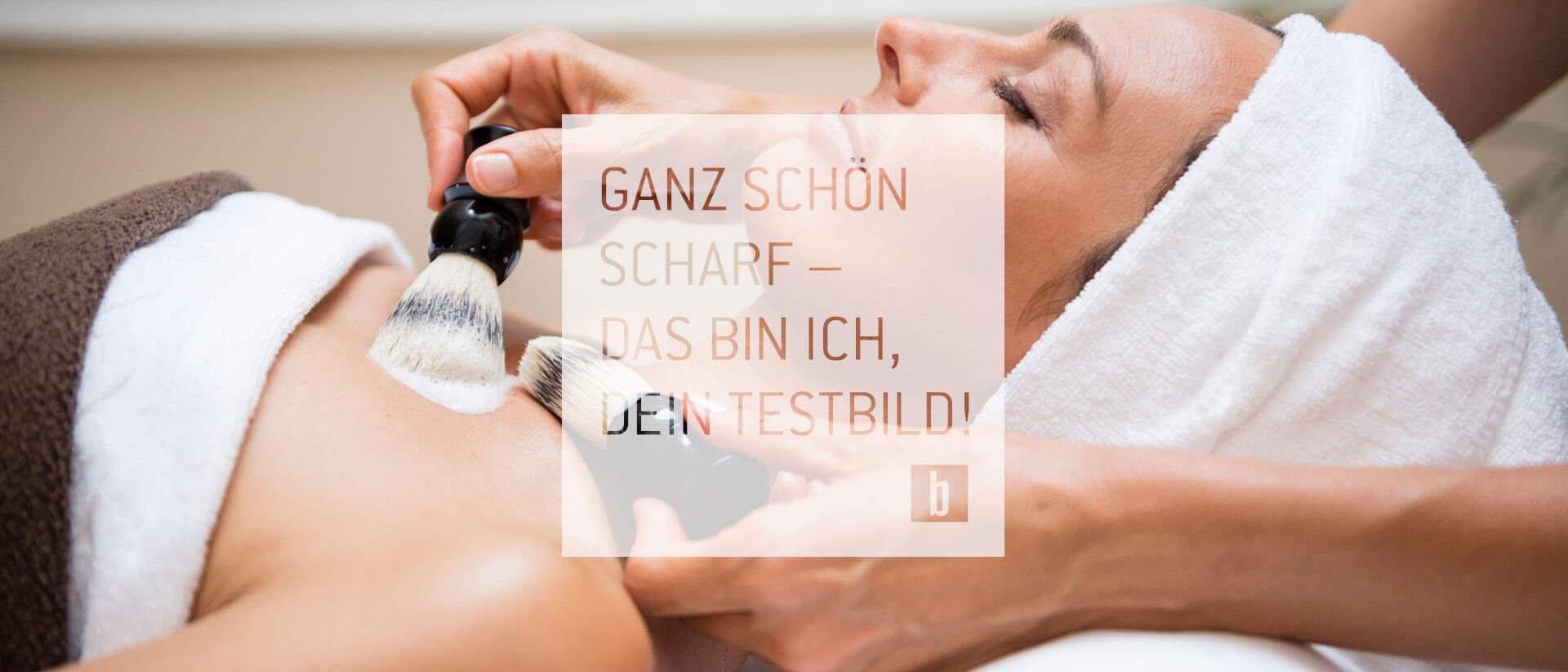 Markenbild von Brandnamic zeigt Frau bei entspannender Rasurbehandlung