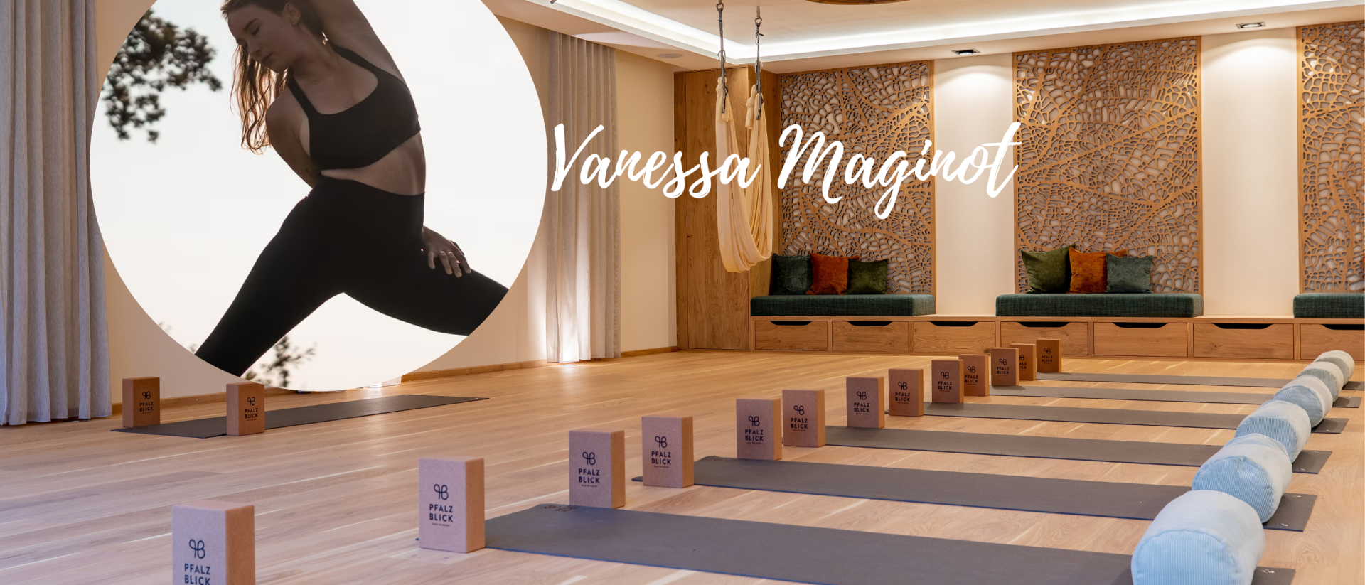 Yoga-Raum im Pfalzblick Wald Spa Resort mit Matten und Blöcken