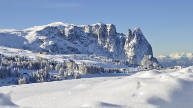 Verschneite Berglandschaft bei Garni - Residence Martina Breakfast Lodge