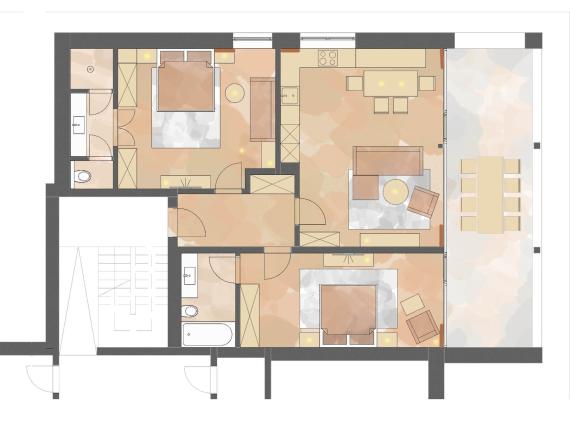 Appartement Chalet mit Lodge