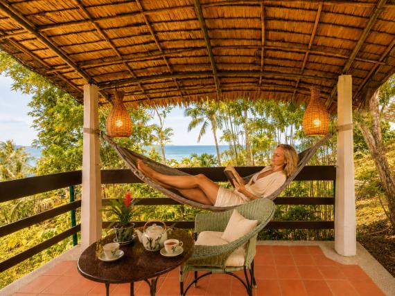 Private terrace in Superior Villa at Mangosteen Resort