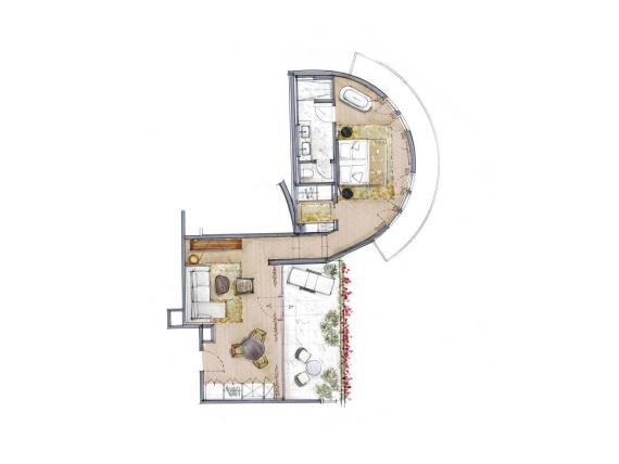 Doppelzimmer-Appartement Penthouse II
